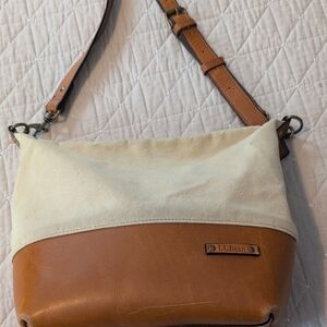 L.L. Bean Brown and Cream Crossbody Bag Vintage